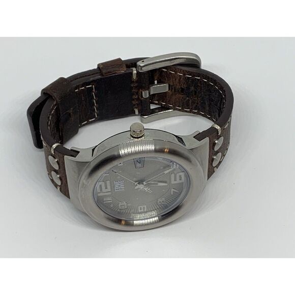 FRYE FR00004-02 Men's Brown Leather Analog Cream Dial Quartz Wrist Watch LW8 - Picture 7 of 12